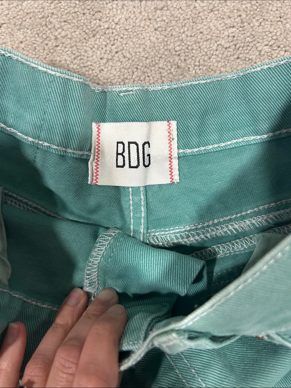 Women’s Teal Utility BDG Denim Shorts - Casual Frayed Hem size 6/28